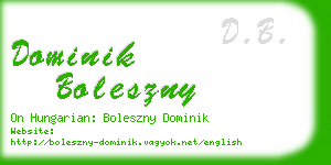 dominik boleszny business card